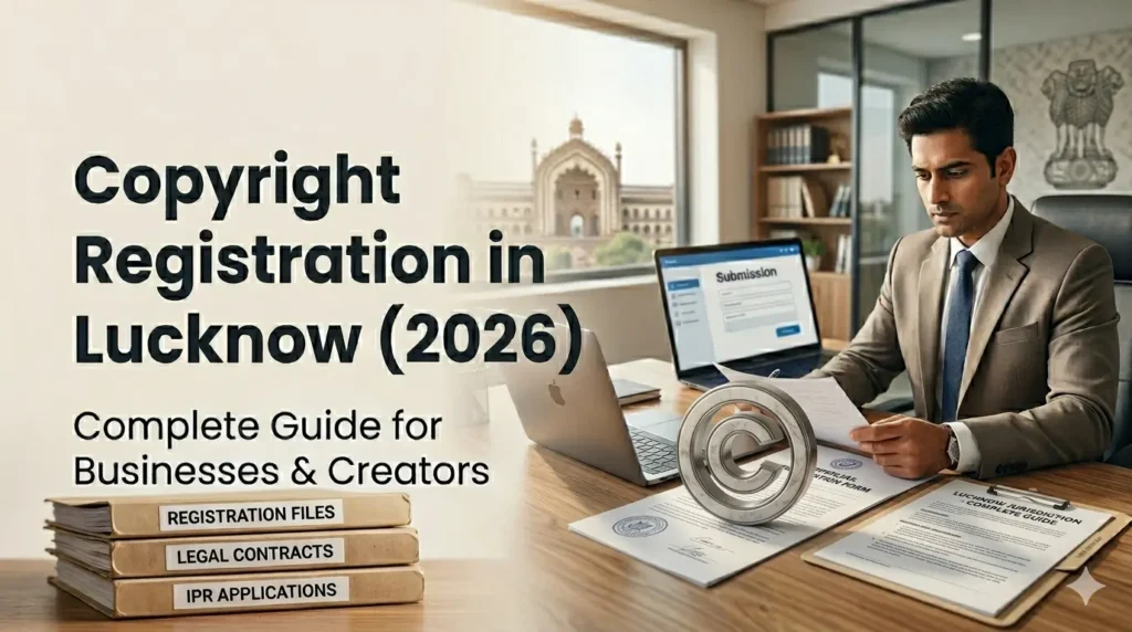 Professional consultant reviewing copyright registration documents in Lucknow Uttar Pradesh for businesses and creators